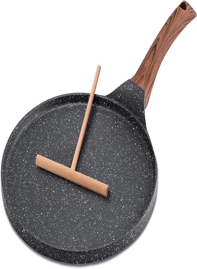DOTUHAO Nonstick Crepe Pan Set, 5 Piece Set Kitchen Pancake Grill Pan, 8 Inch Granite Coating Flat Skillet Tawa Dosa Tortilla Pans, Pizza Pans, Fry-Pan Compatible with All Stovetops (8 Inch) - Image 2